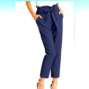 Grace Karin paper bag waist pants, slim fit size S